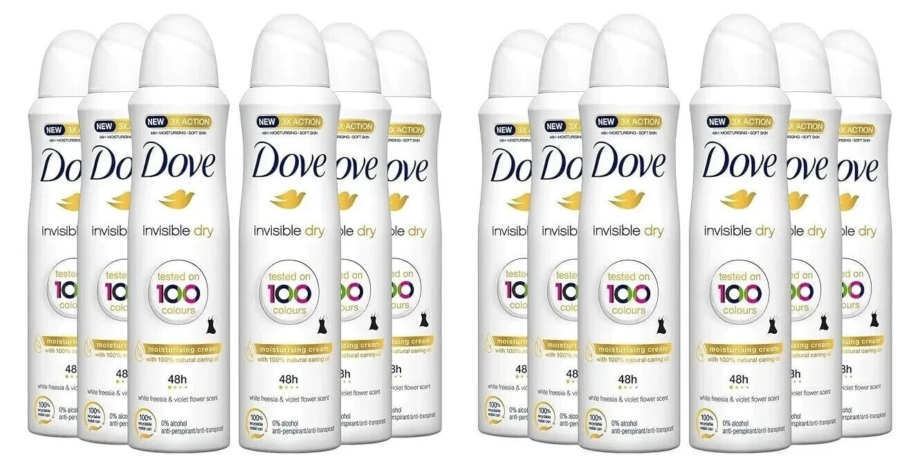 DOVE DEO SPRAY 150 ML X 12 - INVISIBLE DRY